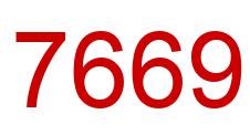 Number 7669 red image