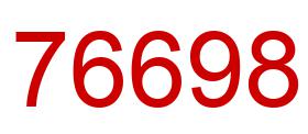 Number 76698 red image
