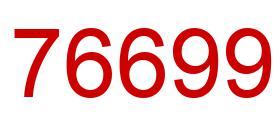 Number 76699 red image