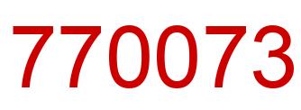 Number 770073 red image