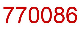 Number 770086 red image