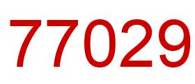 Number 77029 red image