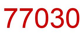 Number 77030 red image