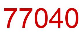 Number 77040 red image