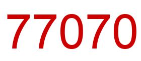 Number 77070 red image