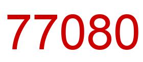 Number 77080 red image