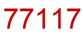 Number 77117 red image