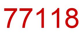 Number 77118 red image