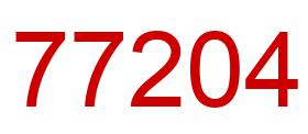 Number 77204 red image