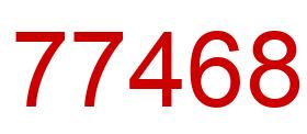 Number 77468 red image