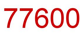 Number 77600 red image