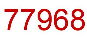 Number 77968 red image