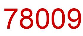 Number 78009 red image