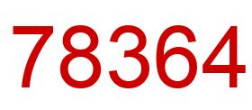 Number 78364 red image