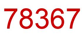 Number 78367 red image