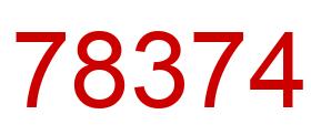 Number 78374 red image