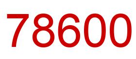 Number 78600 red image