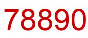 Number 78890 red image