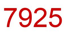 Number 7925 red image