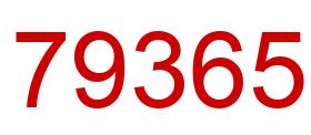 Number 79365 red image