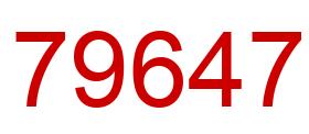 Number 79647 red image