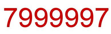 Número 7999997 imagen rojo