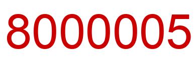Número 8000005 imagen rojo