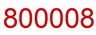 Number 800008 red image