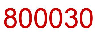 Number 800030 red image