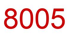 Número 8005 imagen rojo