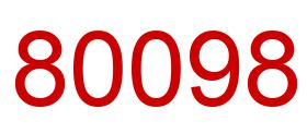 Number 80098 red image