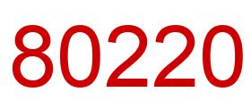 Number 80220 red image