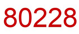 Number 80228 red image