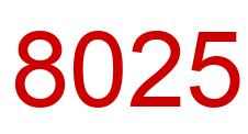 Number 8025 red image