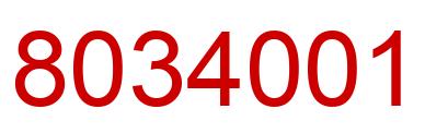 Number 8034001 red image