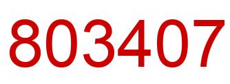 Number 803407 red image