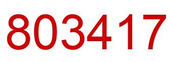 Number 803417 red image