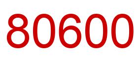 Number 80600 red image