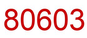 Number 80603 red image