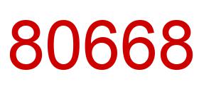 Number 80668 red image