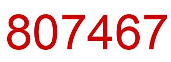 Number 807467 red image