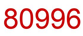 Number 80996 red image