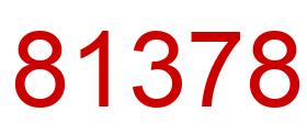 Number 81378 red image