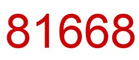 Number 81668 red image