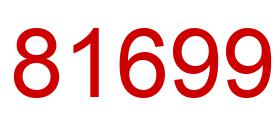 Number 81699 red image