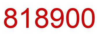 Number 818900 red image
