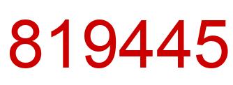 Number 819445 red image