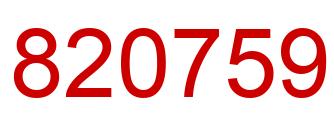 Number 820759 red image