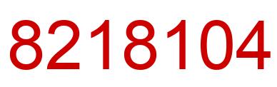 Number 8218104 red image