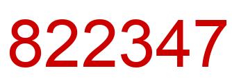 Número 822347 imagen rojo